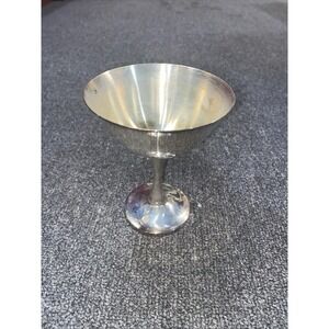 Vtg MCM Silver Plate Champagne Goblet - Original Box Made in Portugal
